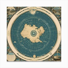 Antarctic Map Canvas Print