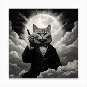 Cat In Tuxedo Canvas Print