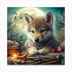 Luno the wolf cub 4 Canvas Print