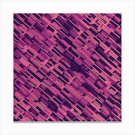 A Pattern Featuring Abstract Geometric Shapes With Edges Rustic Purple And Pink Flat Art, 110 Canvas Print