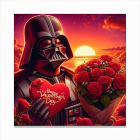 Darth Vader Valentines Day Realistic Star Wars Art Print Canvas Print