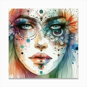 Watercolor Of A Woman 62 Canvas Print