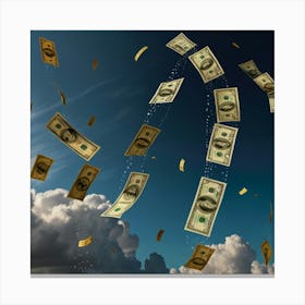 Money Falling From The Sky Canvas Print