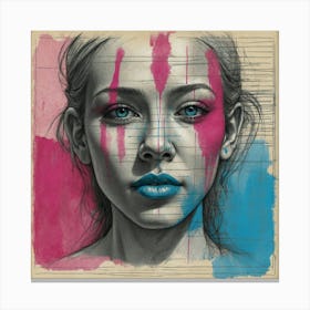 Girl With Dripping Paint Canvas Print