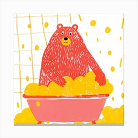 Bear In The Bath 1 Canvas Print