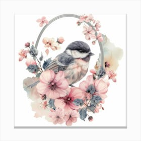 Bird In A Flower Canvas Print