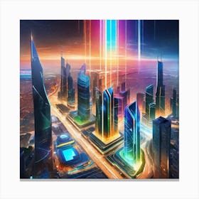 Futuristic Cityscape 95 Canvas Print