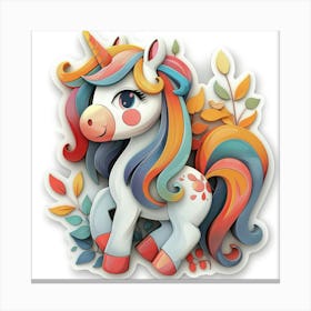 Unicorn Sticker 12 Canvas Print