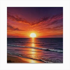 Sunset On The Beach 6 Canvas Print