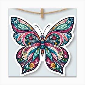 Butterfly Sticker Canvas Print