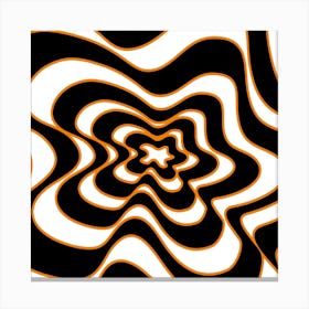 Black And Orange Swirls Canvas Print