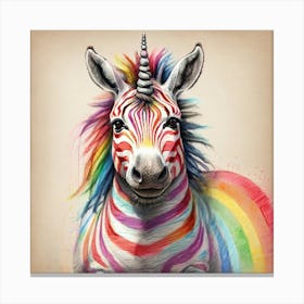 Rainbow Zebra 14 Canvas Print