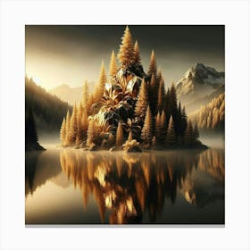 Forest On A Lake Canvas Print