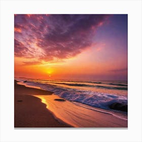 Sunset On The Beach 420 Canvas Print