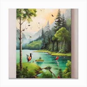 Bird In The Forest Canvas Print