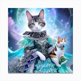 Cat In A Dress 2 Canvas Print