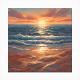 Sunset On The Beach Canvas Print