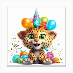 Birthday Cheetah 6 Canvas Print