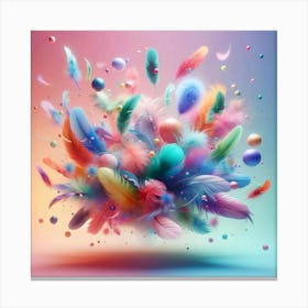 Colorful Feathers 4 Canvas Print