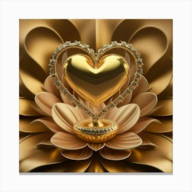 Golden Heart 2 Canvas Print