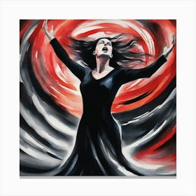 Woman In Black Canvas Print