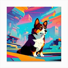 Futuristic Dog Art Canvas Print