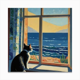 Cat Looking Out Window 2 Canvas Print