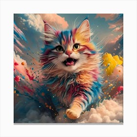 Cat In The Clouds Canvas Print