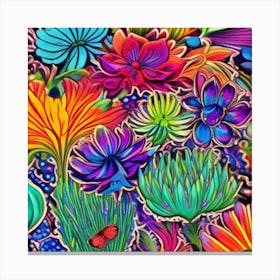 Psychedelic Flowers Canvas Print