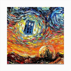 Doctor Who Starry Night Van Gogh Painting Canvas Print