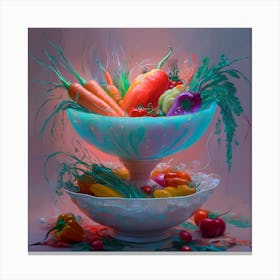 Bowls Of Vegetables Canvas Print