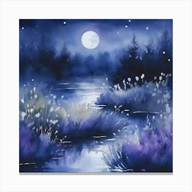 Full Moon In The Night Canvas Print