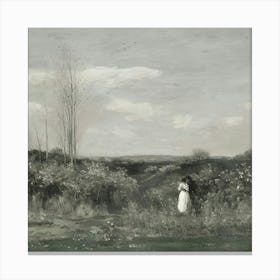 Two Women In A Field 1 Canvas Print