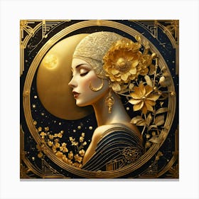 Gold Deco Woman Canvas Print