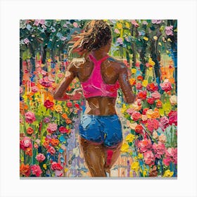 Runner In The Garden Canvas Print