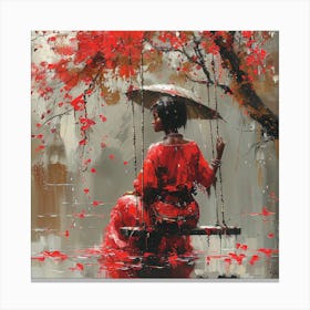 Woman On A Swing Canvas Print