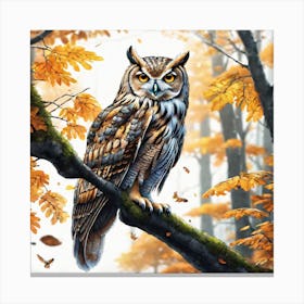 Owl In The Forest 155 Canvas Print