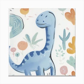 Cute Muted Apatosaurus Dinosaur   3 Canvas Print