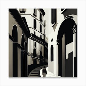 Black And White Alleyway Canvas Print