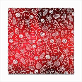 Christmas Pattern Red Canvas Print