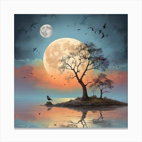 Full Moon In The Sky Canvas Print