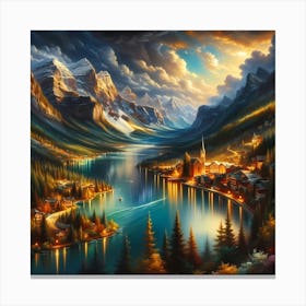 Lake In The Mountains 1 Canvas Print