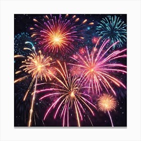 Fireworks In The Sky 25 Canvas Print