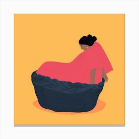Woman In A Basket 5 Canvas Print