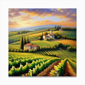 Vineyards In Tuscany 11 Canvas Print