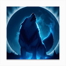 Lunar Wolf style 3 Canvas Print