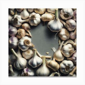 Garlic Cloves In A Circle Canvas Print