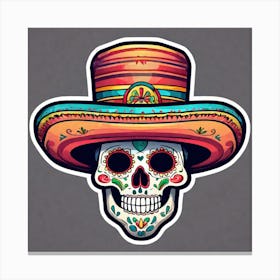 Day Of The Dead Skull 24 Canvas Print