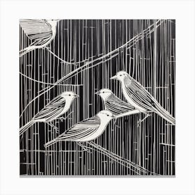 Birds In The Rain Canvas Print