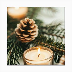 Christmas Tree With Candles Canvas Print